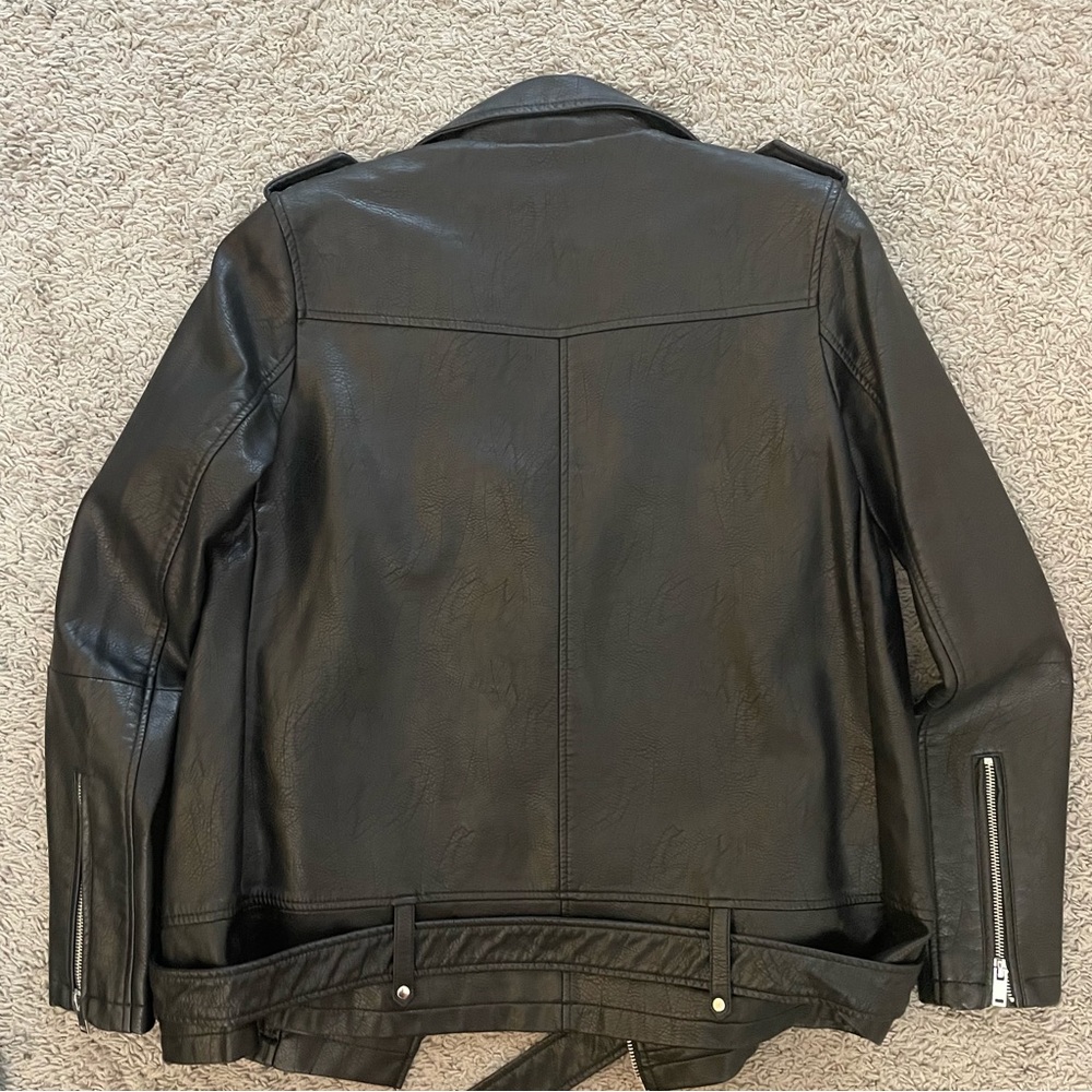 Zara Basic Oversized Leather Jacket - image 6